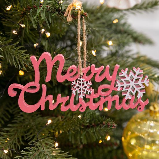 크리스마스 글자 트리 장식 우드 투톤 15x6cm 소품