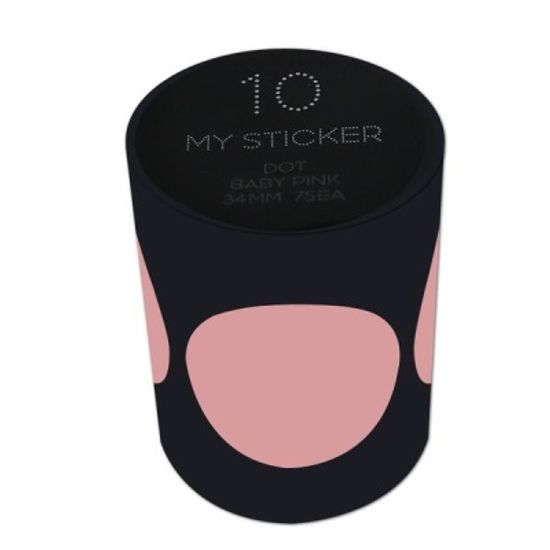 한국폼텍 폭34mm 원형 롤 마이스티커-베이비핑크 1034