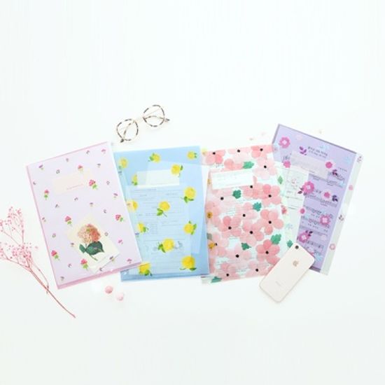 그레이스벨 플라워 3단 파일홀더 (4종)