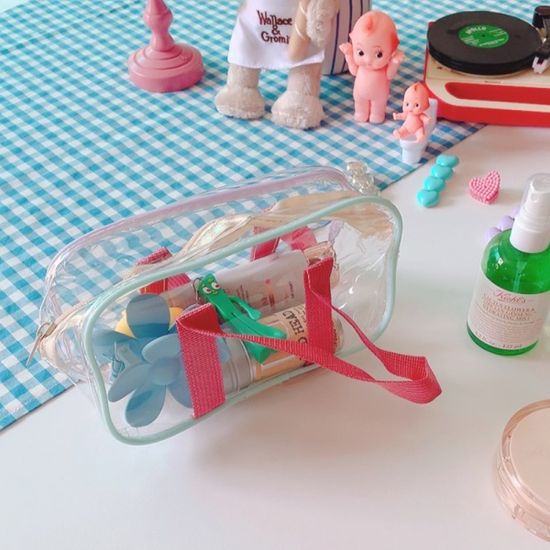 투명 PVC 파우치 손가방(스몰)