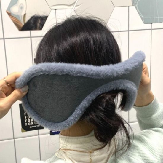 겨울 방한 벨벳 귀도리 왕 귀마개 그레이 골프 러닝 