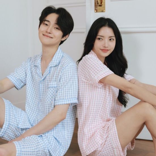 메쉬 시어서커 쿨통풍 소재 여름 커플 잠옷 파자마