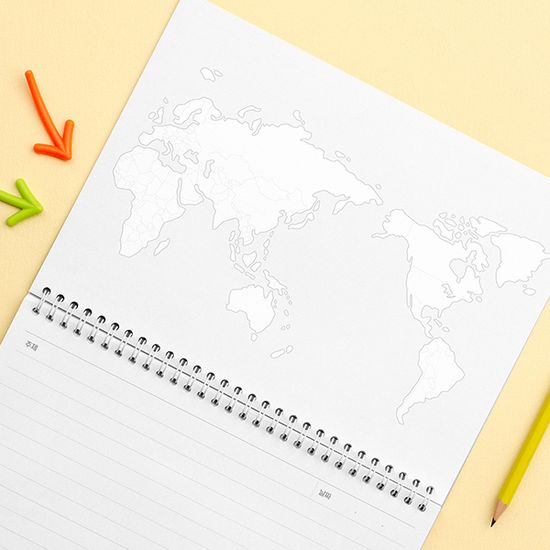 초등 세계지도 노트 (스프링 120g 내지)