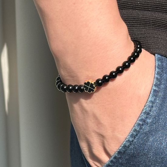 [선물포장] 럭키 클로버 오닉스 팔찌(2컬러)