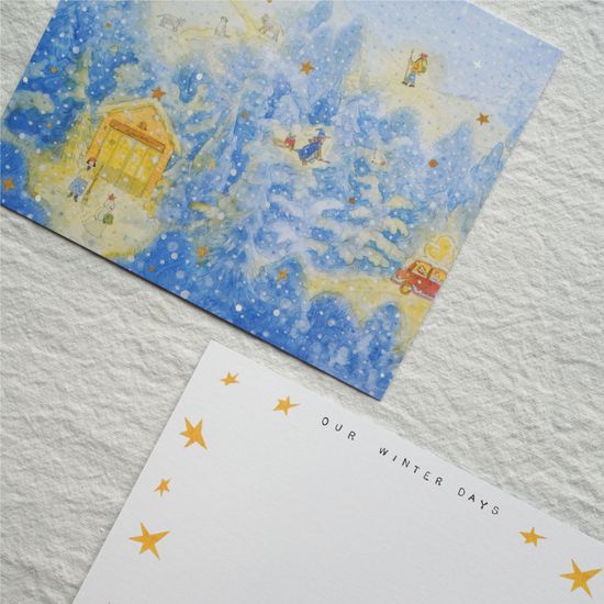 [수채 카드] 'Our Winter Days' 파노라마 엽서