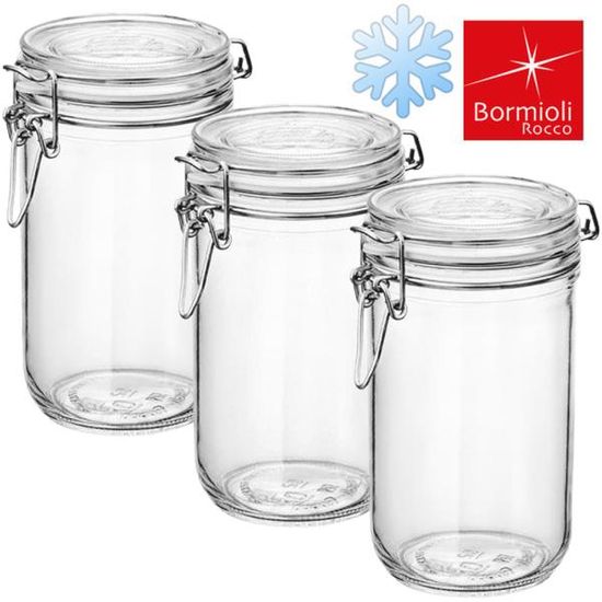 보르미올리 냉동가능 원형 유리병 750ml 3P 밀폐용기