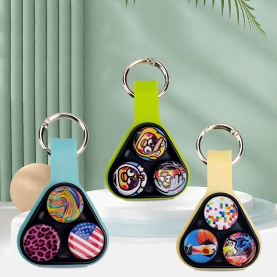 트라이앵글 마그네틱 팝퍽 피젯토이 장난감 열쇠 고리