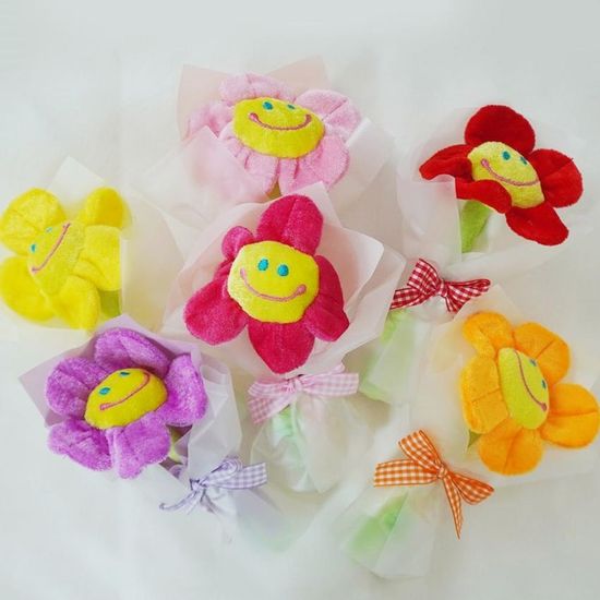 초미니 스마일 한송이 인형 꽃다발 6color(WE62B70)