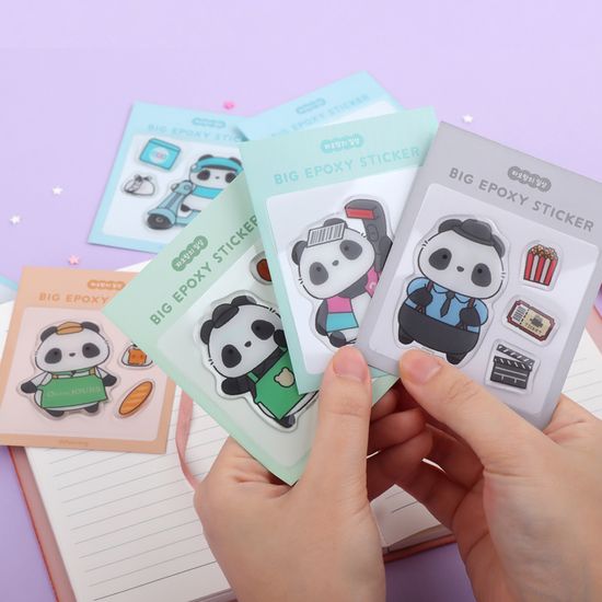 파오랑 팬더 판다 귀여운 동물 빅에폭시 스티커