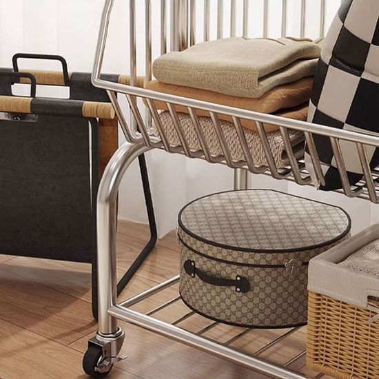 2칸 이동식 행거 스탠드 옷걸이 옷장 선반 철제 헹거