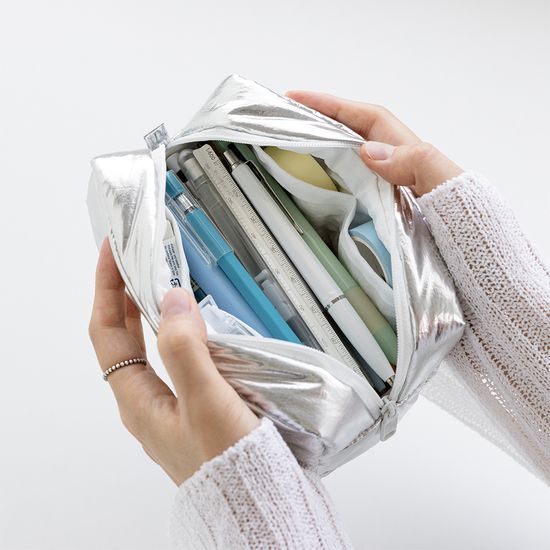 모모씨 마시멜로 펜슬파우치 silver