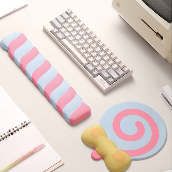 롤리팝 젤리 손목보호대 마우스패드 세트