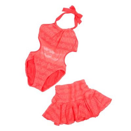 원피스 수영복- 니트 오렌지 수영복 M5026