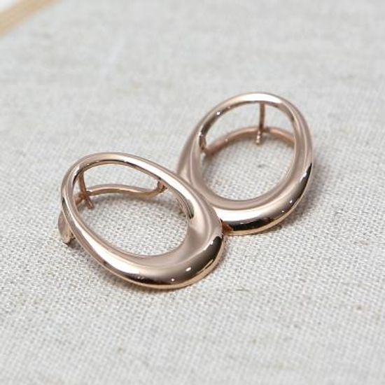 14K 타원 링 원터치 귀걸이