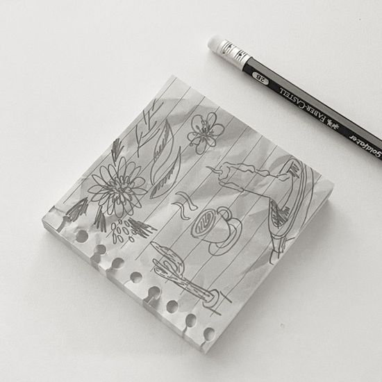 마이시리즈 라인 메모지 공책메모지 빈티지다꾸