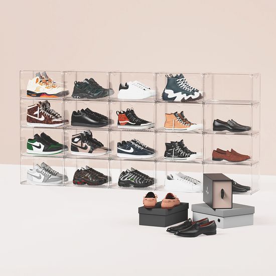 무아스 와이드 2도어 투명 슈케이스 정리함 보관함