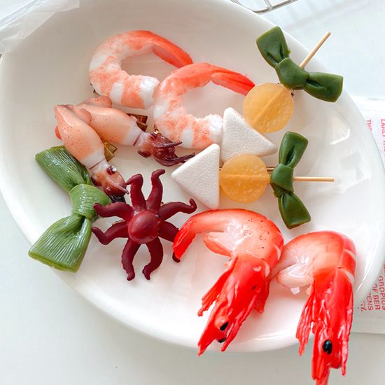 해산물 음식 헤어핀 머리핀 악세사리 선물 6종