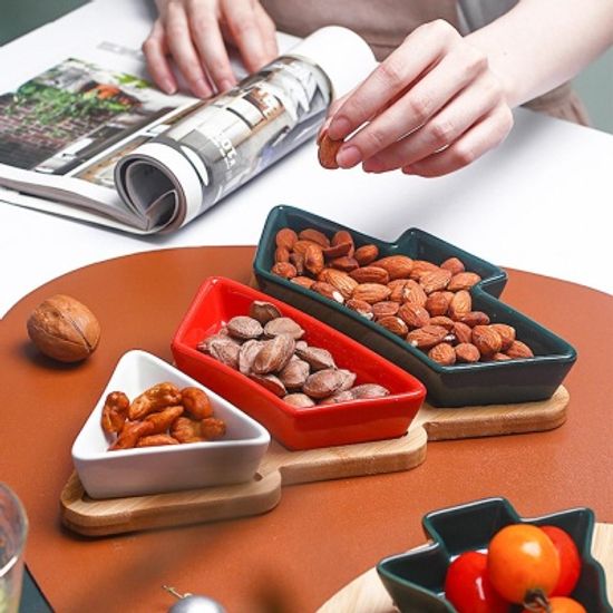 크리스마스 트리 접시 간식트레이 디저트트레이