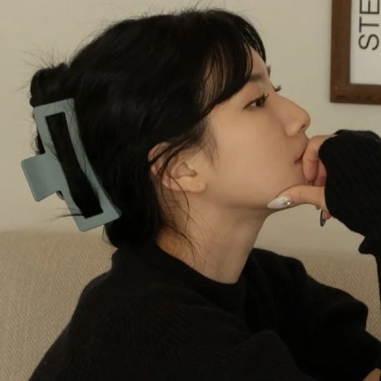 무광 숱많이 빅사이즈 헤어 집게핀 8종세트 + 파우치