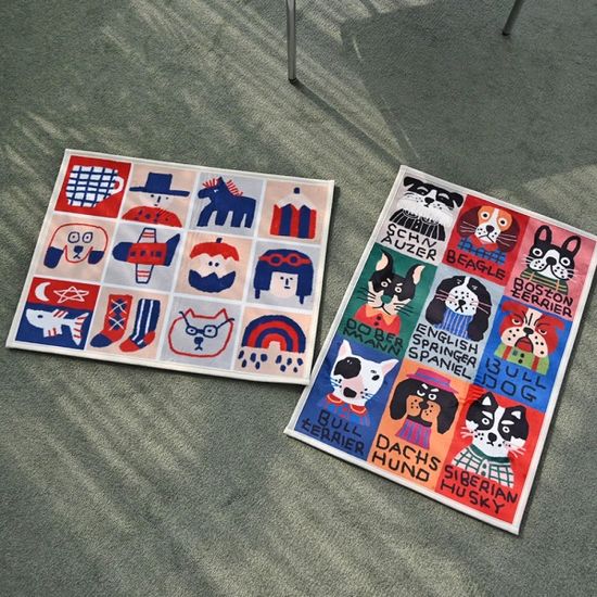 via x 플라베어 댕댕이 강아지 발매트 패브릭포스터