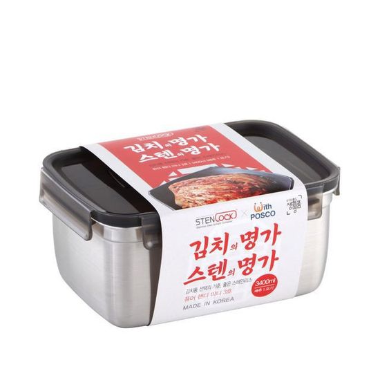 사각 스텐김치통 누름독 누름통 3.4L(W78D2F6)