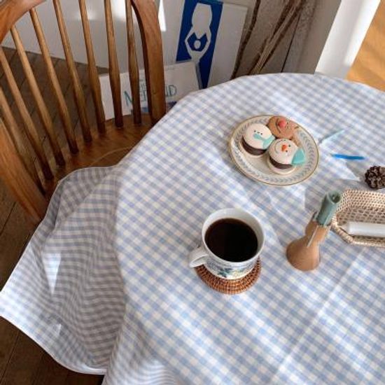에블린 깅엄 체크 방수 식탁보 2인L