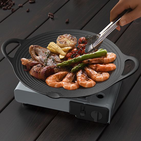 캠핑 그리들 코팅 그릴팬 고기 불판 33cm 바베큐 L272