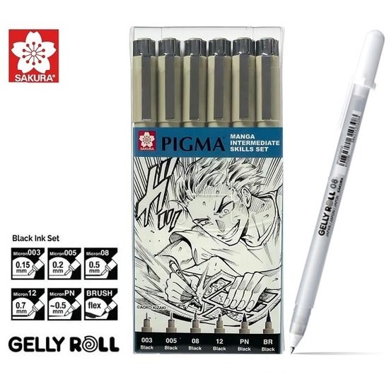 사쿠라 피그마 마이크론 망가 스킬 7본세트 M6B