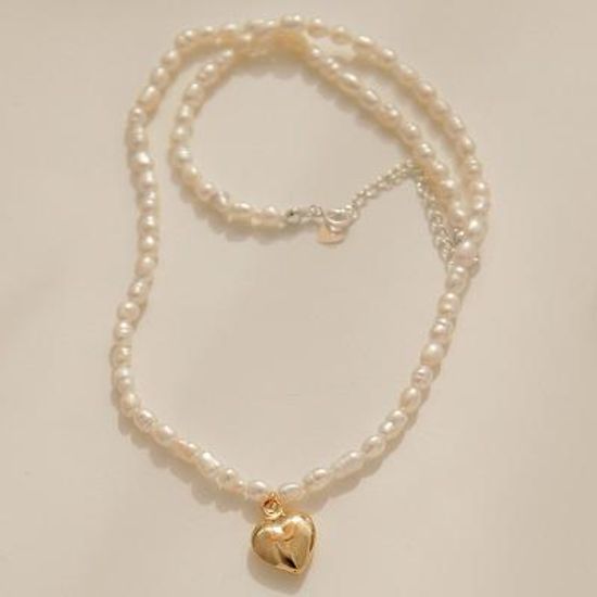 제이로렌 하트펜던트 밥풀 담수진주 목걸이 N01070