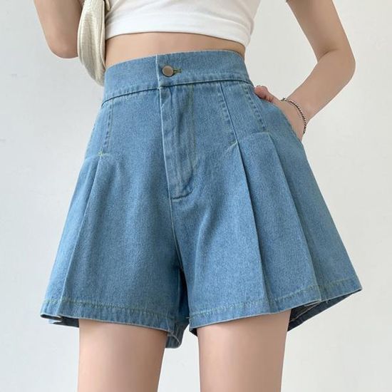 데님 핀턱 밴딩 치마반바지