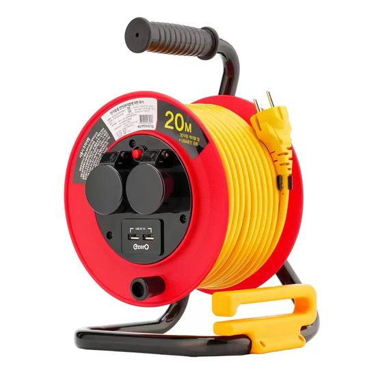 작업용 전선 연장케이블 20M 2구, USB포트