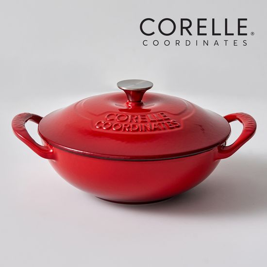 코렐 코디네이츠 스칼렛 무쇠 주물 냄비 21cm 웍냄비