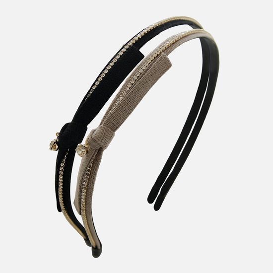제이로렌 린넨 리본 슬림 큐빅 헤어밴드 H01425