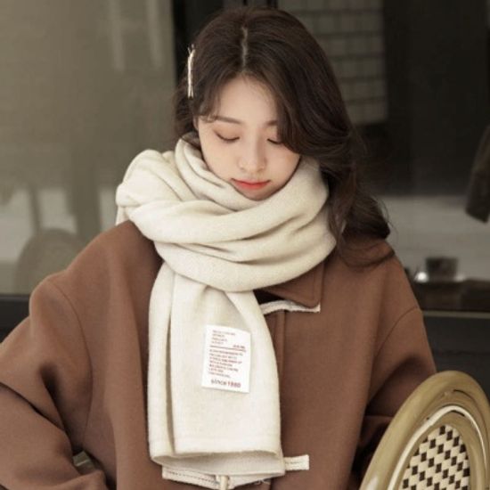포근 니트 목도리 남녀공용 커플 겨울머플러 아이보리