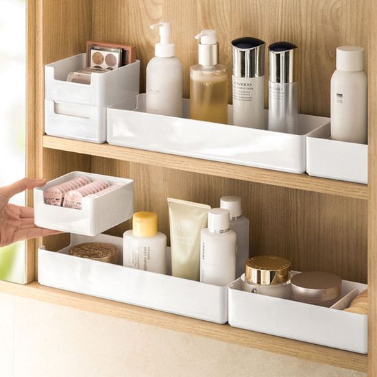 화장품 정리함 수납함 소품 보관함 화이트 대 E354
