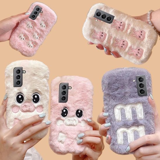 갤럭시 s23 s22 s21 뽀글이 동물 캐릭터 털 퍼 케이스
