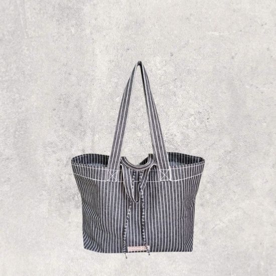 Dual-Handle Stripe Bag