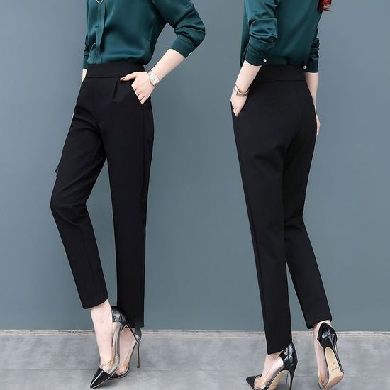 쫀쫀 허리 밴딩 슬랙스 슬림 스판 바지 여성 슬림바지