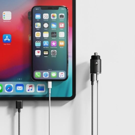초미니 듀얼 시거잭 차량용 고속 충전기 USB-C/A