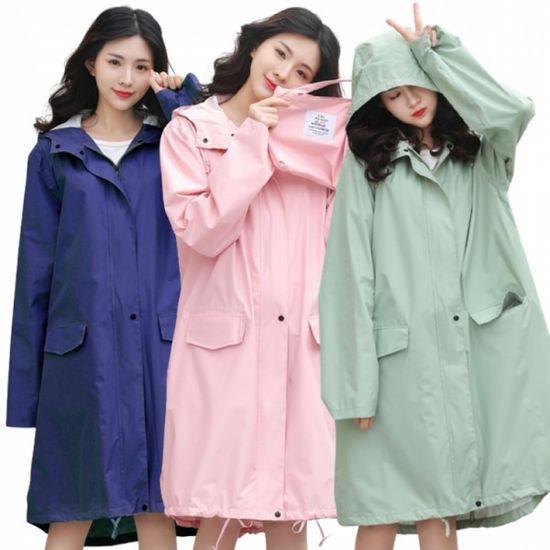 파스텔 패션 레인코트 캐주얼 남자 여자 우비 여름 장