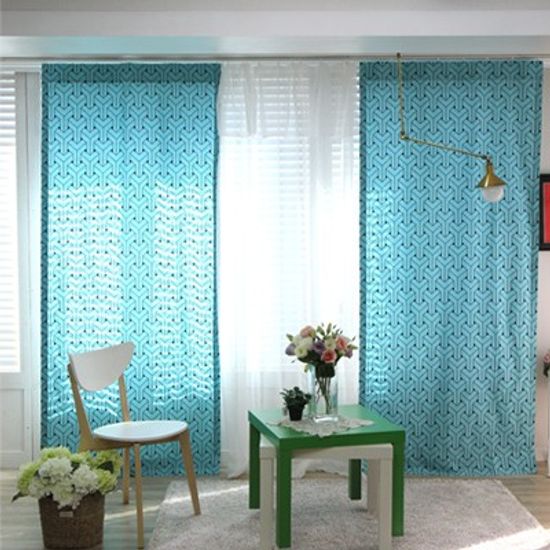 북유럽 파코 블루커튼