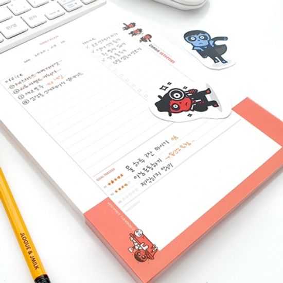 제이로그 넉넉한 A5 노트패드-좀비탐정(100매) 2 TYPE