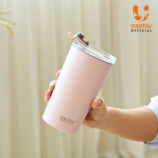 아소부 빨대텀블러 앤 컵 2IN1 마리나 845ml 블랙