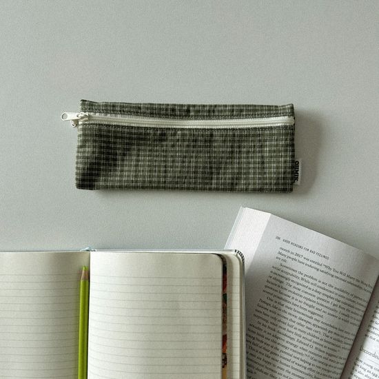 Pencil Pouch - Green Check [008]