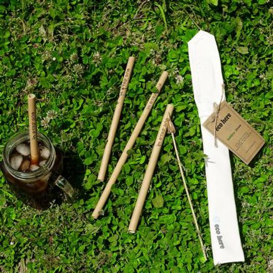 [eco here] 천연대나무 빨대 Set