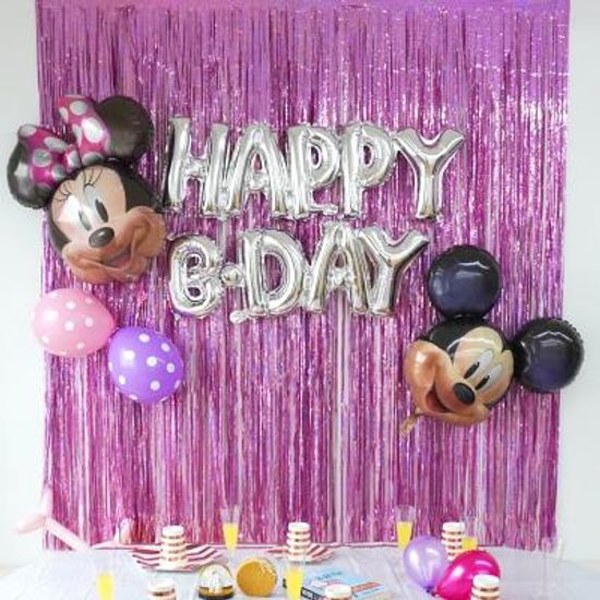 생일 파티 은박 커튼 9color 홈파티 홀로그램 반짝이