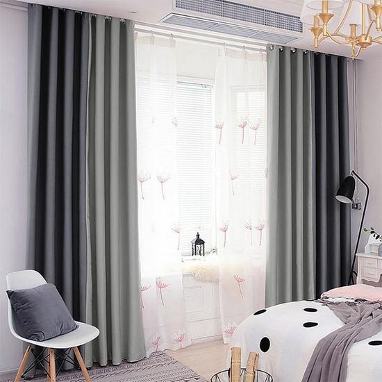 큰창 작은창 거실 암막커튼 1plus1(2장) 거실 방풍 작