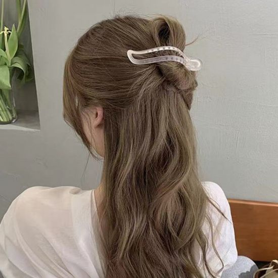 일자 올림머리집게핀 악어핀 긴머리 대형 헤어집게 옆