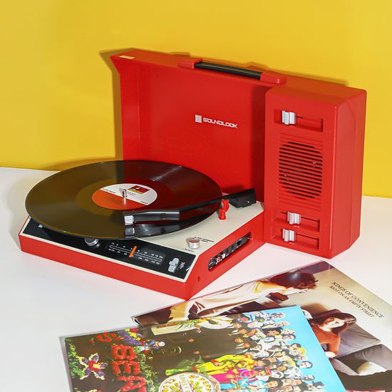 빈티지 레트로 블루투스 턴테이블 스피커 LP플레이어