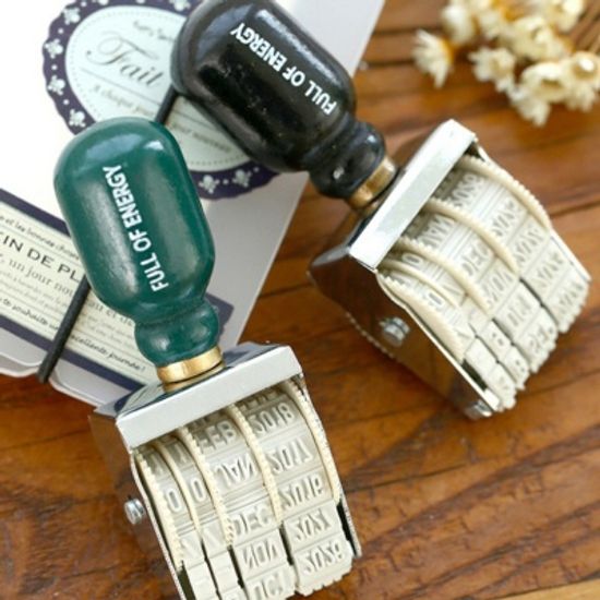 빈티지 엔틱 년도 날짜 스탬프 도장 다이어리 꾸미기